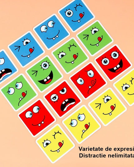 Jucarie Pentru Copii Montessori Cub din Lemn, Asamblare Fete, 64 de Carti Distractive, pentru Baieti si Fete, Varsta +3 ani, Educativ, Cutie