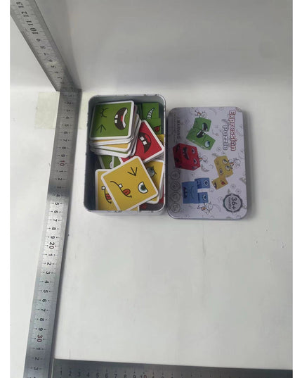 Jucarie Pentru Copii Montessori Cub din Lemn, Asamblare Fete, 64 de Carti Distractive, pentru Baieti si Fete, Varsta +3 ani, Educativ, Cutie din Aluminiu, 13.5 x 4 x 9 cm