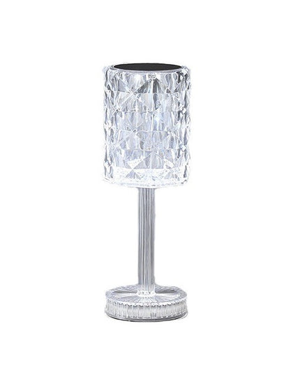 Lampa de birou pe LED RGB 16, dimmer tactil, 3 nivele de intensitate, incarcare USB, 3W, Cristal Acrilic,cu telecomanda, forma veioza