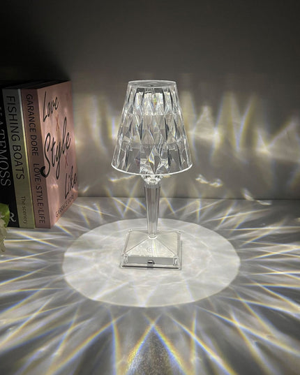 Lampa de birou pe LED RGB 16, dimmer tactil, 3 nivele de intensitate, incarcare USB, 3W, Cristal Acrilic,cu telecomanda