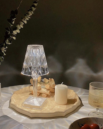 Lampa de birou pe LED RGB 16, dimmer tactil, 3 nivele de intensitate, incarcare USB, 3W, Cristal Acrilic,cu telecomanda