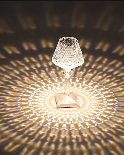 Lampa de birou pe LED RGB 16, dimmer tactil, 3 nivele de intensitate, incarcare USB, 3W, Cristal Acrilic, cu telecomanda, forma pahar