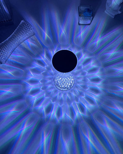 Lampa de birou pe LED RGB 16, dimmer tactil, 3 nivele de intensitate, incarcare USB, 3W, Cristal Acrilic,cu telecomanda, forma vaza, model 2