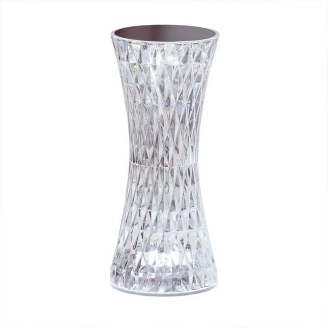 Lampa de birou pe LED RGB 16, dimmer tactil, 3 nivele de intensitate, incarcare USB, 3W, Cristal Acrilic,cu telecomanda, forma vaza, model 2