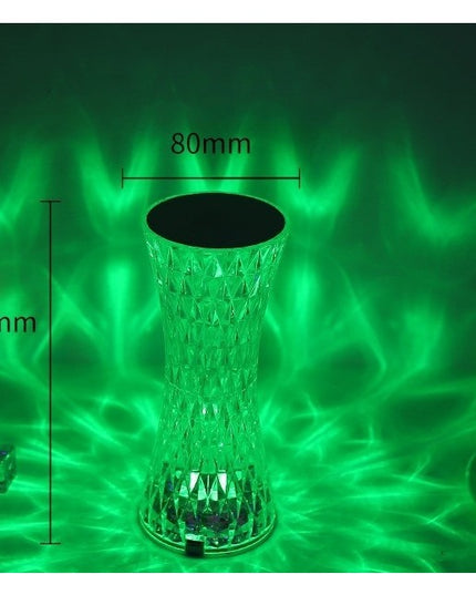 Lampa de birou pe LED RGB 16, dimmer tactil, 3 nivele de intensitate, incarcare USB, 3W, Cristal Acrilic,cu telecomanda, forma vaza, model 2