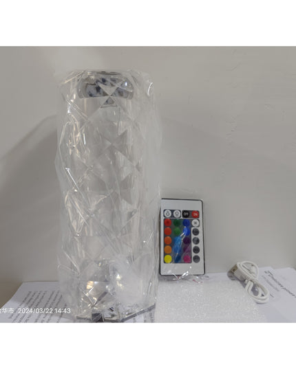 Lampa de birou pe LED RGB, dimmer tactil, 3 nivele de intensitate, Cristal Acrilic, cu telecomanda