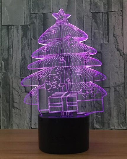 Lampa de Craciun 3D Model cu Baterii/USB Bradut