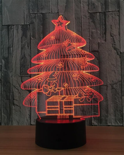 Lampa de Craciun 3D Model cu Baterii/USB Bradut