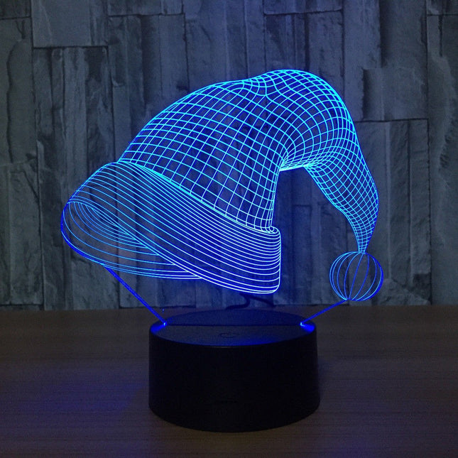Lampa de Craciun cu Telecomanda si Baterii/USB 3D Model Caciula Mosului