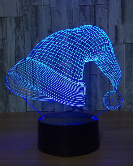 Lampa de Craciun cu Telecomanda si Baterii/USB 3D Model Caciula Mosului