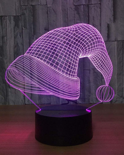 Lampa de Craciun cu Telecomanda si Baterii/USB 3D Model Caciula Mosului