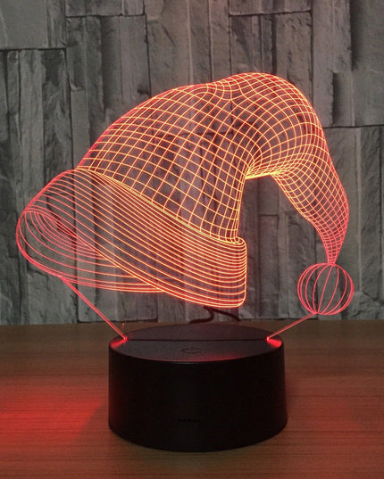 Lampa de Craciun cu Telecomanda si Baterii/USB 3D Model Caciula Mosului