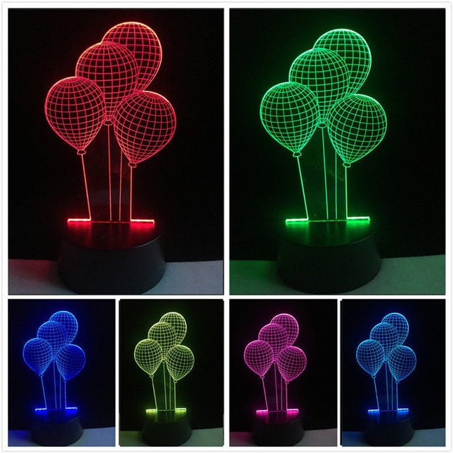 Lampa de Veghe cu Baterii/USB 3D Model Baloane