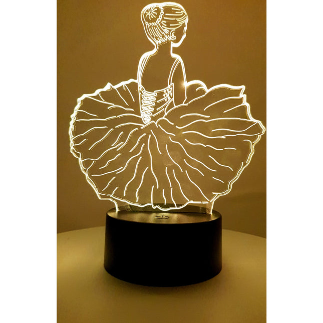 Lampa de Veghe cu Telecomanda si Baterii/USB 3D Model Balerina