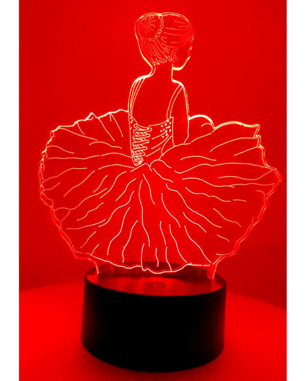Lampa de Veghe cu Telecomanda si Baterii/USB 3D Model Balerina