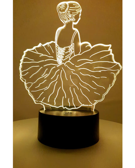 Lampa de Veghe cu Telecomanda si Baterii/USB 3D Model Balerina