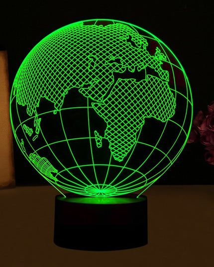 Lampa de Veghe cu Telecomanda si Baterii/USB 3D Model Glob Pamantesc