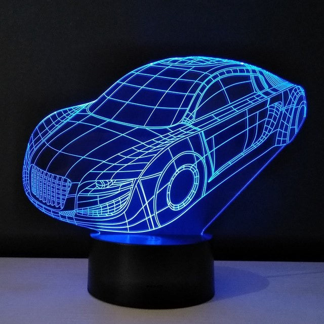 Lampa de Veghe cu Telecomanda si Baterii/USB 3D Model Masina