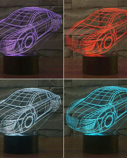 Lampa de Veghe cu Telecomanda si Baterii/USB 3D Model Masina