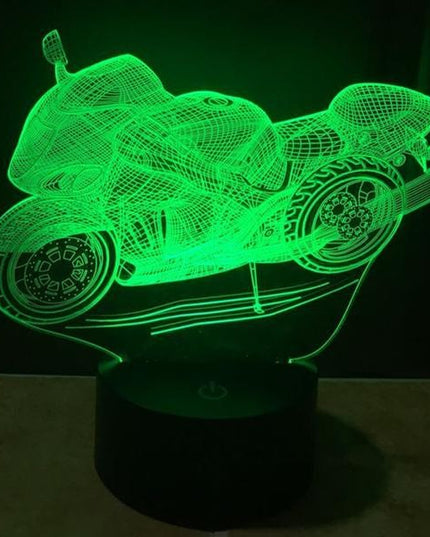 Lampa de Veghe cu Telecomanda si Baterii/USB 3D Model Motocicleta