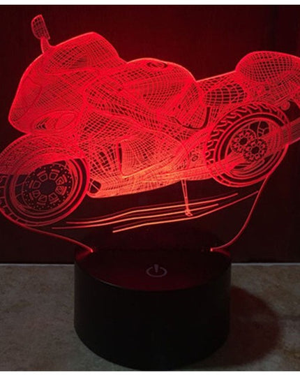 Lampa de Veghe cu Telecomanda si Baterii/USB 3D Model Motocicleta