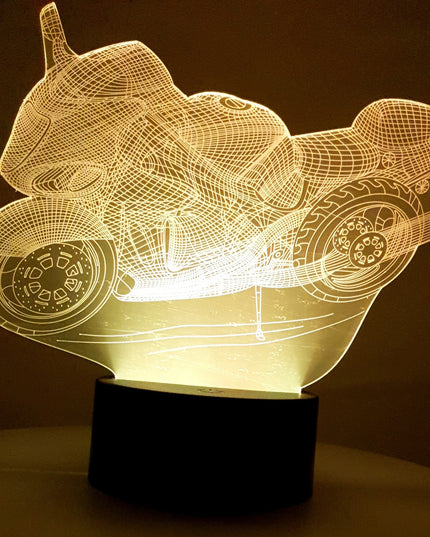 Lampa de Veghe cu Telecomanda si Baterii/USB 3D Model Motocicleta