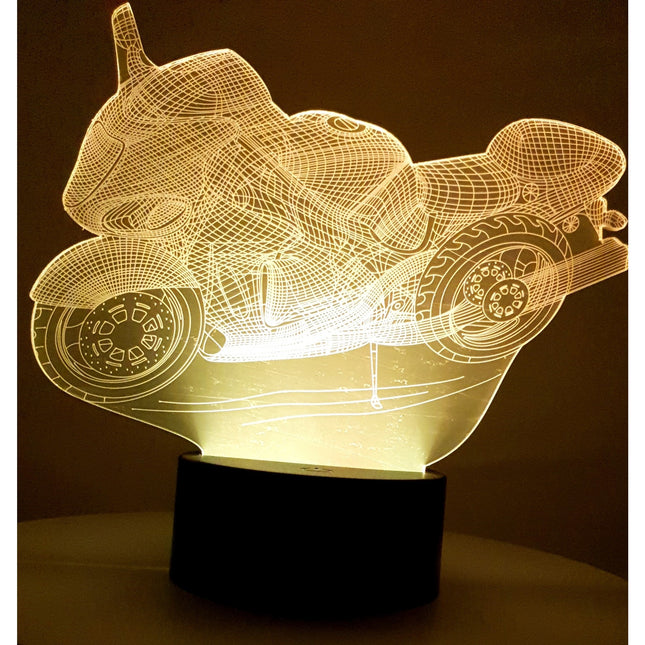 Lampa de Veghe cu Telecomanda si Baterii/USB 3D Model Motocicleta
