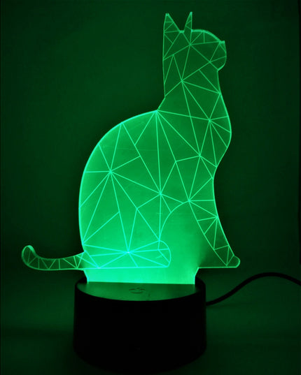 Lampa de Veghe cu Telecomanda si Baterii/USB 3D Model Pisica