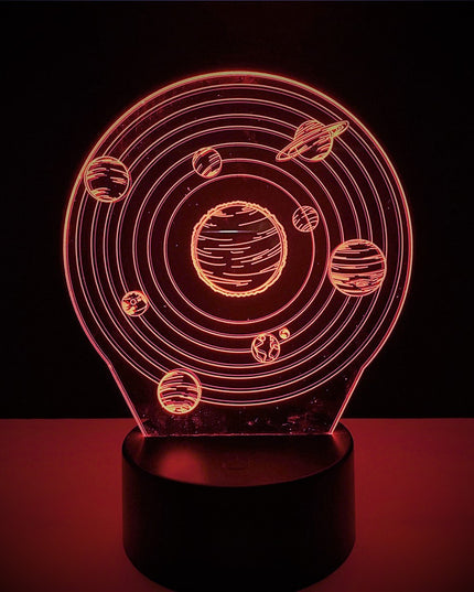 Lampa de Veghe cu Telecomanda si Baterii/USB 3D Model Sistem Solar