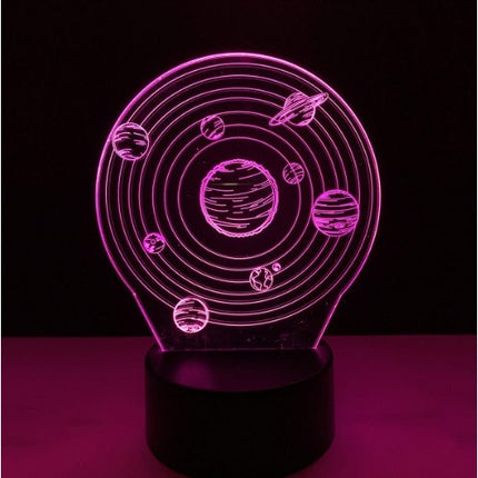 Lampa de Veghe cu Telecomanda si Baterii/USB 3D Model Sistem Solar