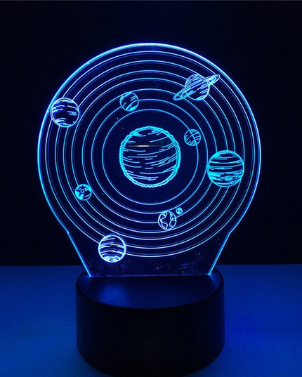 Lampa de Veghe cu Telecomanda si Baterii/USB 3D Model Sistem Solar