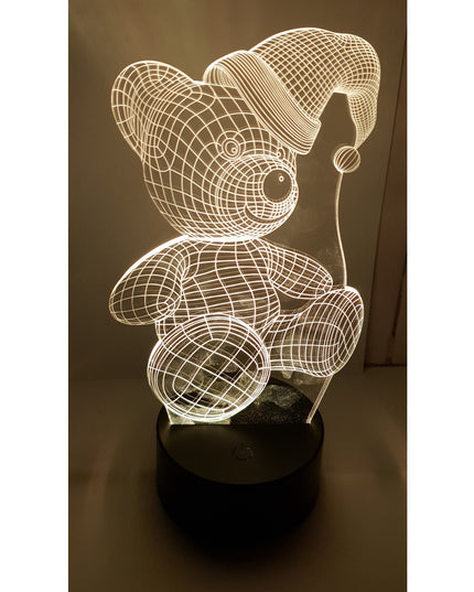 Lampa de Veghe cu Telecomanda si Baterii/USB 3D Model Ursulet