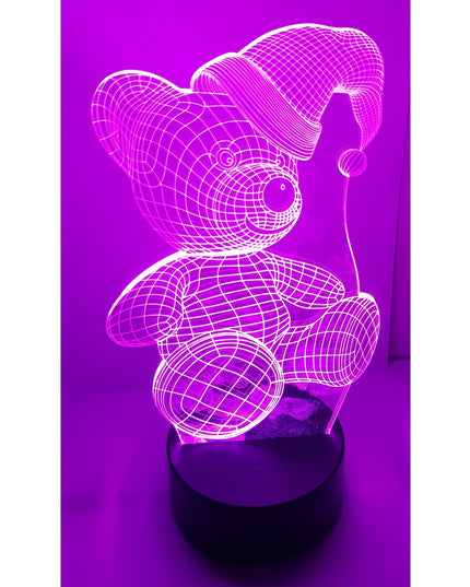 Lampa de Veghe cu Telecomanda si Baterii/USB 3D Model Ursulet