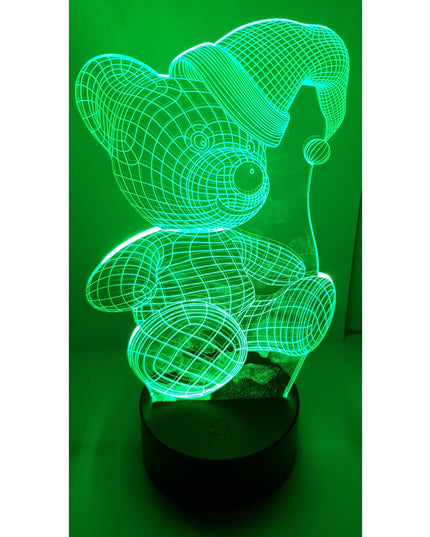 Lampa de Veghe cu Telecomanda si Baterii/USB 3D Model Ursulet