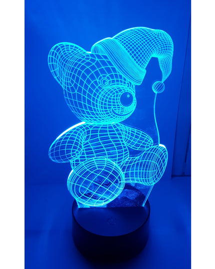 Lampa de Veghe cu Telecomanda si Baterii/USB 3D Model Ursulet