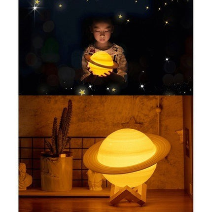 Lampa de Veghe, Model Planeta Saturn, 3D, Lumina