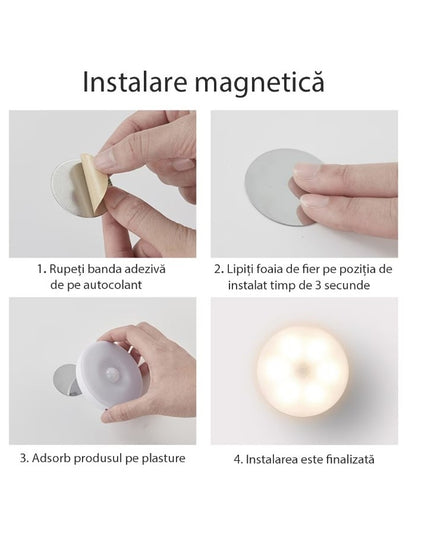 Lampa de Veghe LED, cu Senzor de Miscare, Doua Tipuri de Lumina