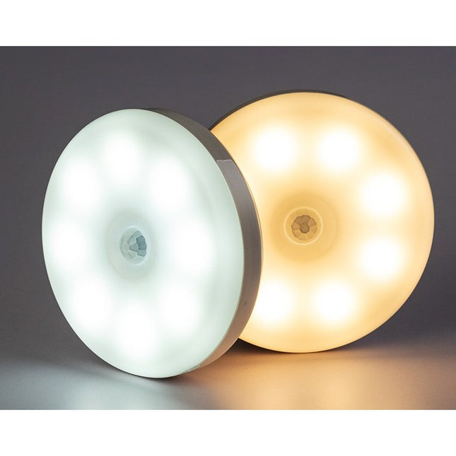 Lampa de Veghe LED, cu Senzor de Miscare, Incarcare USB, 0.6W, 300mAh, Design Rotund