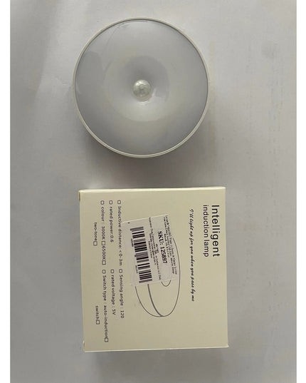 Lampa de Veghe LED, cu Senzor de Miscare, Lumina Alba Calda si Rece, Incarcare USB, 0.6W, 300mAh, Design Rotund