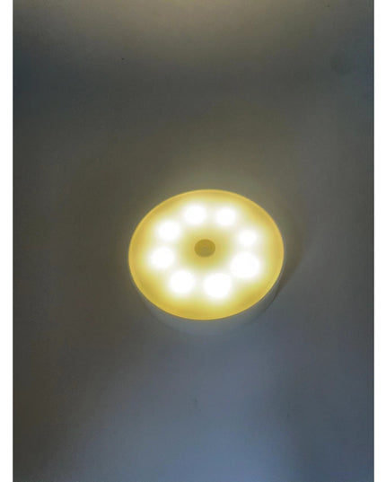 Lampa de Veghe LED, cu Senzor de Miscare, Lumina Alba Calda si Rece, Incarcare USB, 0.6W, 300mAh, Design Rotund