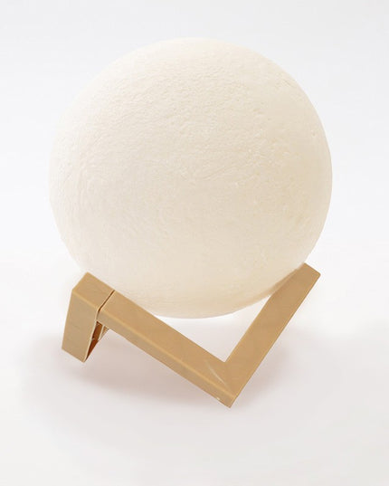 Lampa de veghe luna 3D Moon Light, lumina LED cald, alimentare baterii, fara acumulator, stand din plastic inclus, 12 cm