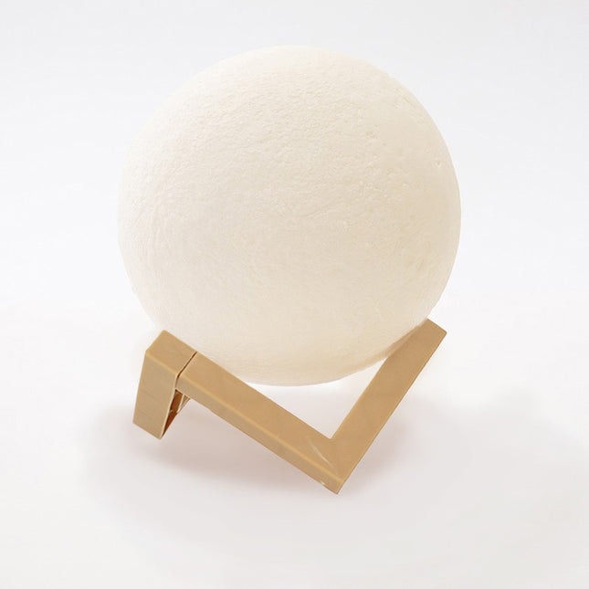 Lampa de veghe luna 3D Moon Light, lumina LED cald, alimentare baterii, fara acumulator, stand din plastic inclus, 12 cm
