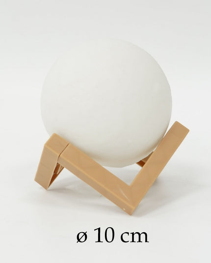 Lampa de veghe luna 3D Moon Light, lumina LED cald, alimentare baterii, fara acumulator, stand din plastic inclus, 12 cm