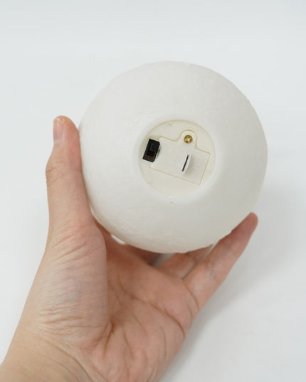 Lampa de veghe luna 3D Moon Light, lumina LED cald, alimentare baterii, fara acumulator, stand din plastic inclus, 12 cm
