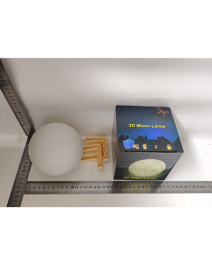 Lampa de veghe luna 3D Moon Light, lumina LED cald, alimentare baterii, fara acumulator, stand din plastic inclus, 12 cm