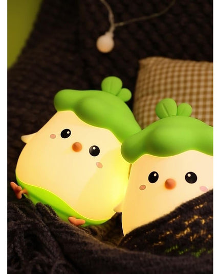 Lampa de Veghe pentru Copii, din Silicon, Senzor Tactil, Model Pui, Lumina Calda, Protectie pentru Ochi, Incarcare USB, Capacitate Baterie Incorporata 800mAh
