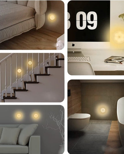 Lampa LED cu senzori de miscare, incarcare USB,3.7V, 400mah,material ABS, portabila, pentru camera bebelusului, dormitor, bucatarie, baie, 2 culori, lumina calda si rece, carcasa alba