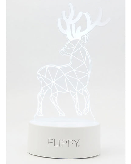 Lampa LED decorativa, 3D, Cerb, cu telecomanda, doua moduri de alimentare USB si baterii, inaltime, din material acril si lumina multicolora