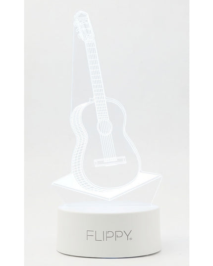 Lampa LED decorativa, 3D, Chitara, din material acril si lumina multicolora