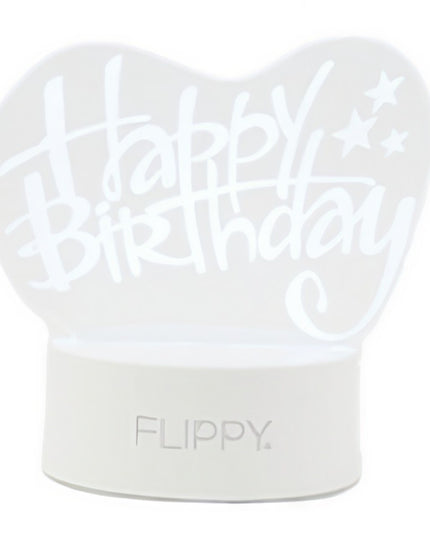 Lampa LED decorativa, 3D, Happy Birthday, cu USB si baterii, inaltime, din material acril, lumina multicolora si telecomanda inclusa